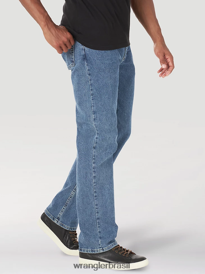 Wrangler calça jeans authentics com cintura confortável e ajuste regular lavagem de pedra leve (10zm1cssl) homens roupas 00LN6N203