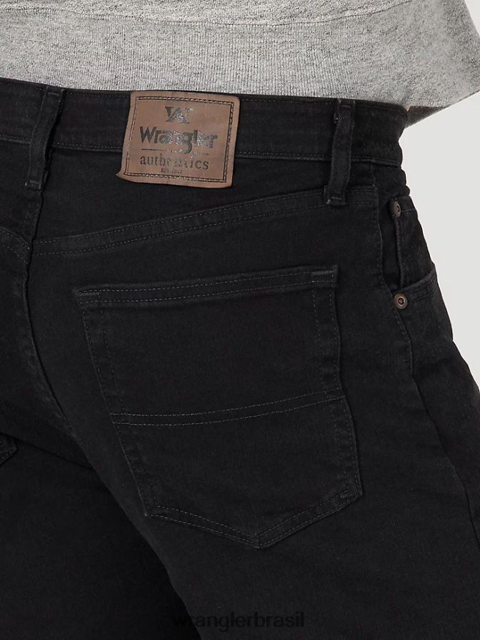 Wrangler calça jeans authentics com cintura confortável e ajuste regular negro de carvão (10zm1cscb) homens roupas 00LN6N207