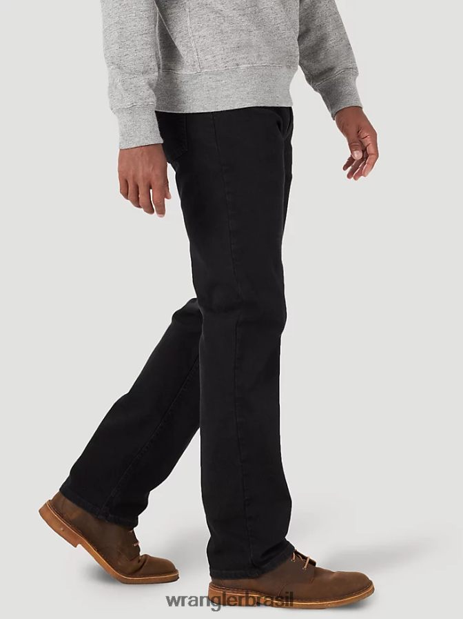 Wrangler calça jeans authentics com cintura confortável e ajuste regular negro de carvão (10zm1cscb) homens roupas 00LN6N207