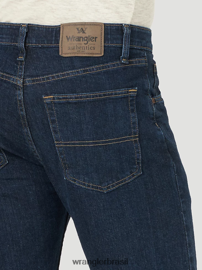Wrangler calça jeans authentics com cintura confortável e ajuste regular índigo escuro (10zm1csdi) homens roupas 00LN6N205