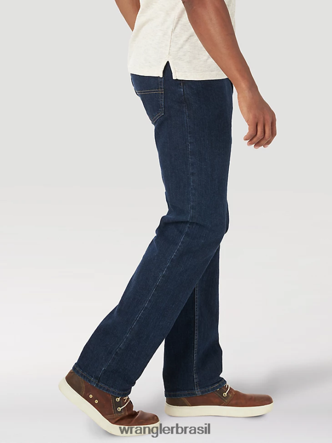Wrangler calça jeans authentics com cintura confortável e ajuste regular índigo escuro (10zm1csdi) homens roupas 00LN6N205