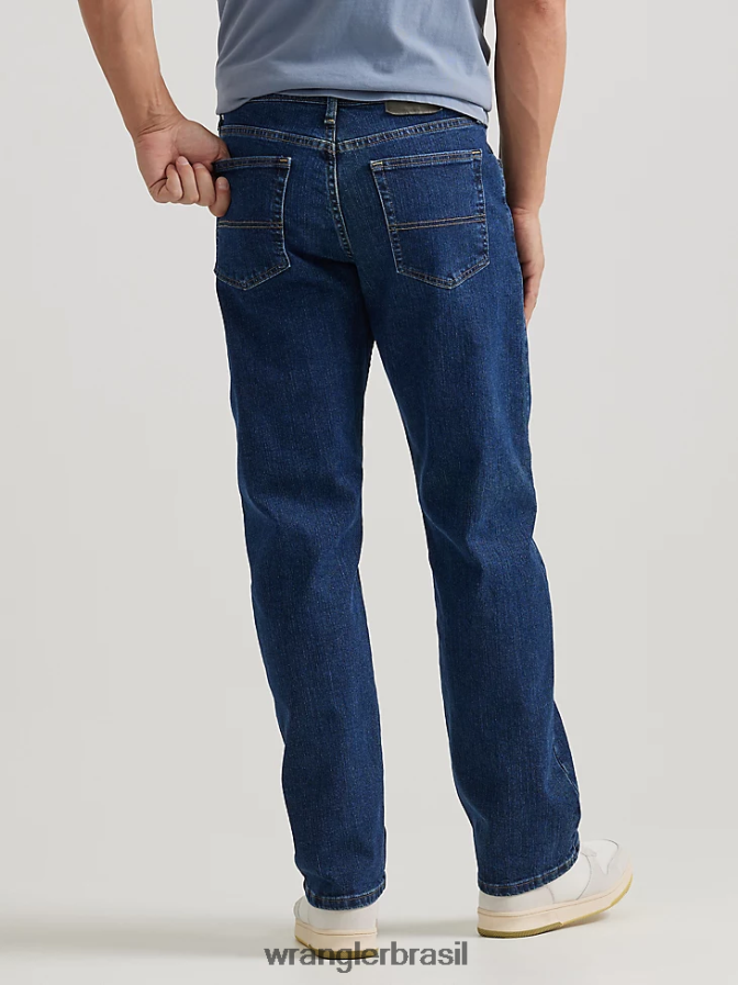 Wrangler calça jeans authentics relax fit comfort flex lavagem de pedra escura (zm3csds) homens roupas 00LN6N198