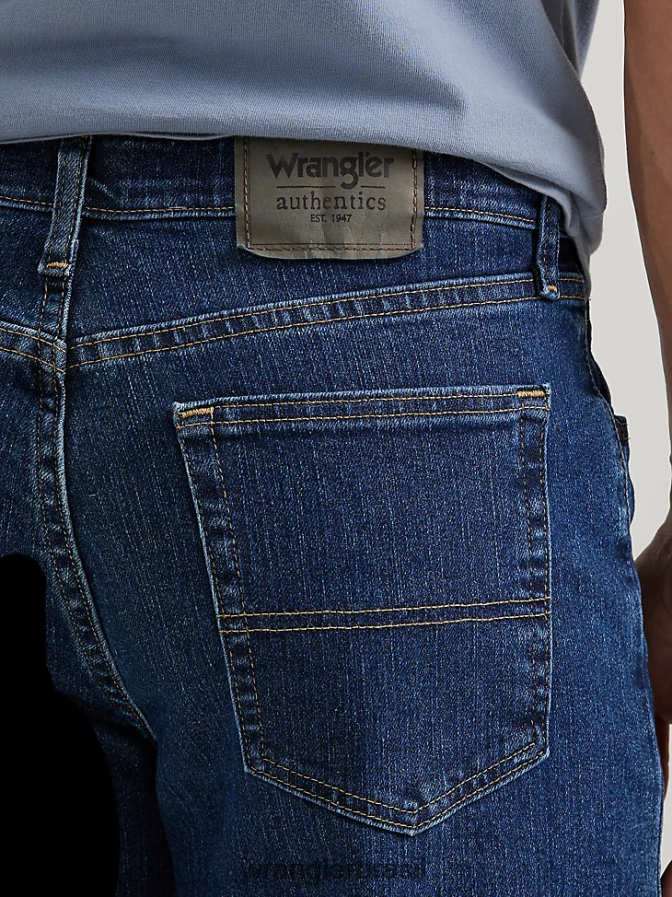 Wrangler calça jeans authentics relax fit comfort flex lavagem de pedra escura (zm3csds) homens roupas 00LN6N198