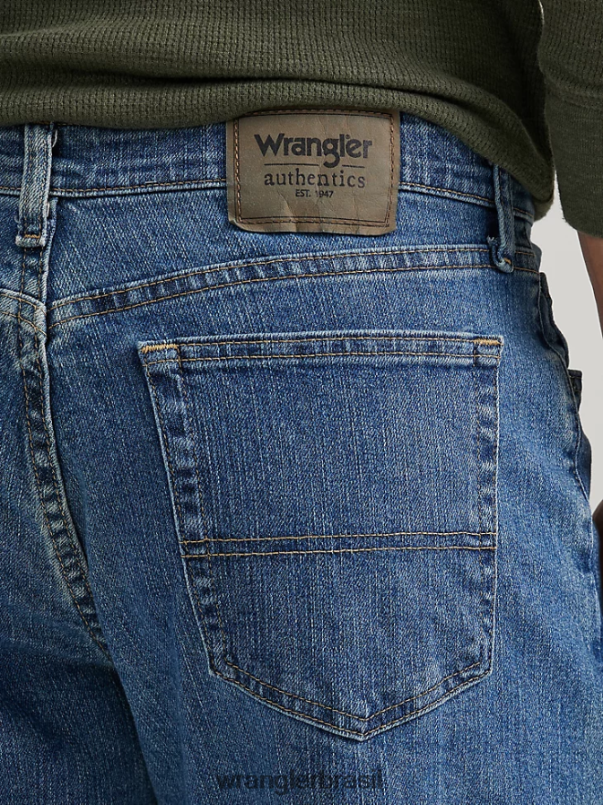 Wrangler calça jeans authentics relax fit comfort flex lavagem de pedra leve (zm3cssl) homens roupas 00LN6N197