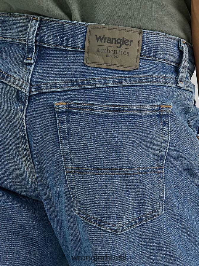Wrangler calça jeans authentics relax fit flex azul vintage (10zm200vf) homens roupas 00LN6N104
