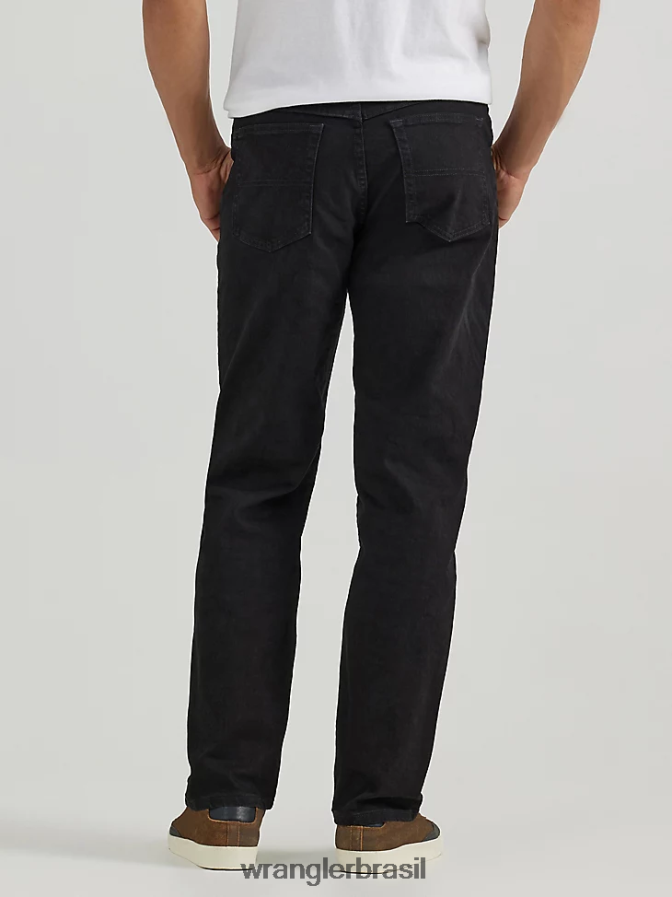 Wrangler calça jeans authentics relax fit flex preto (10zm200fb) homens roupas 00LN6N101