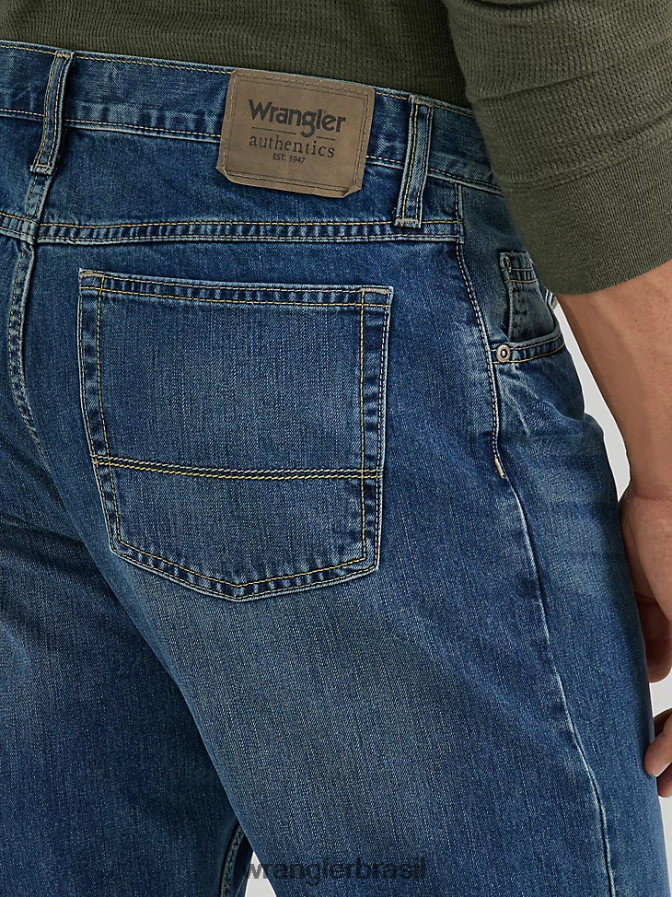 Wrangler calça jeans bootcut relaxada e autêntica índigo médio (10zm4rbgi) homens roupas 00LN6N125