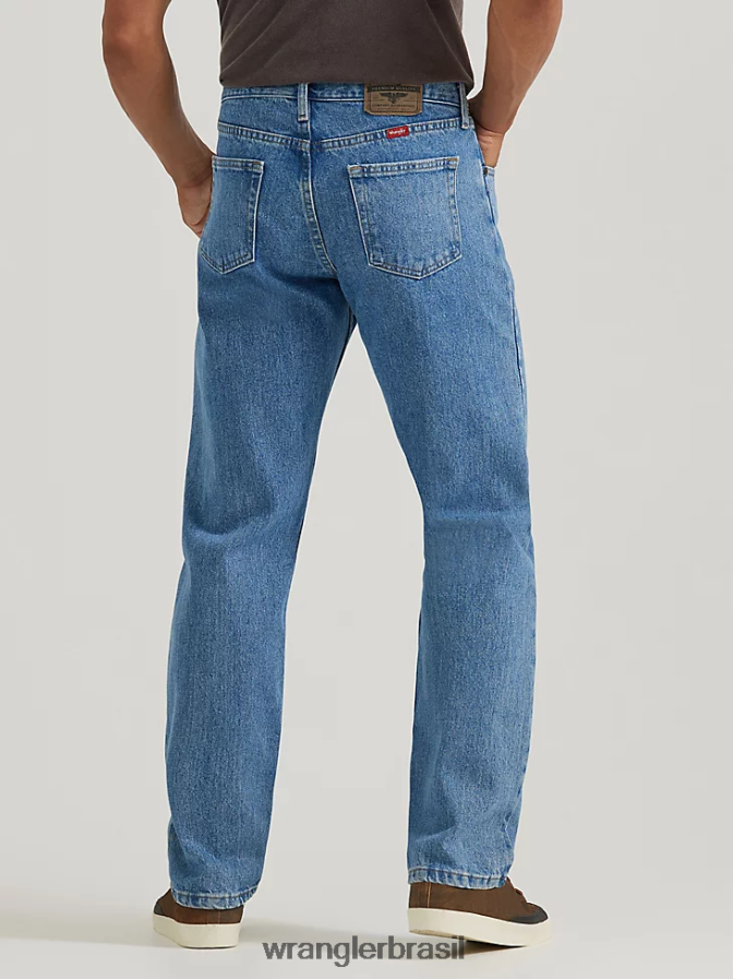 Wrangler calça jeans cinco estrelas premium com ajuste relaxado alvejante de pedra (97601sb) homens roupas 00LN6N88