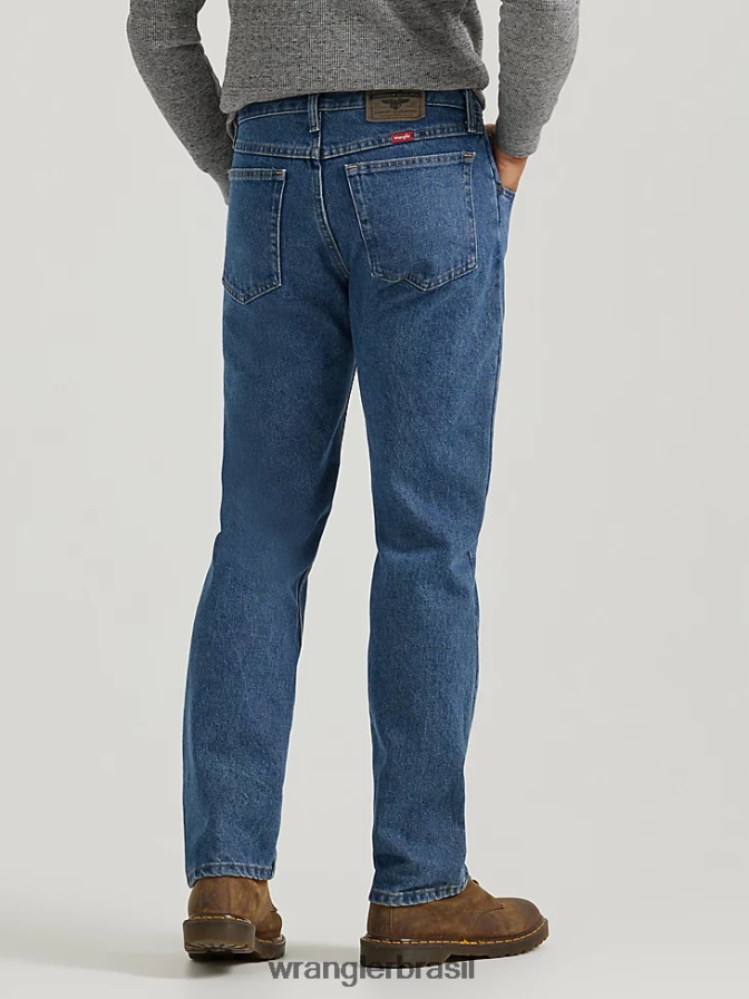 Wrangler calça jeans cinco estrelas premium denim regular fit lavagem de pedra escura (96501ds) homens roupas 00LN6N91