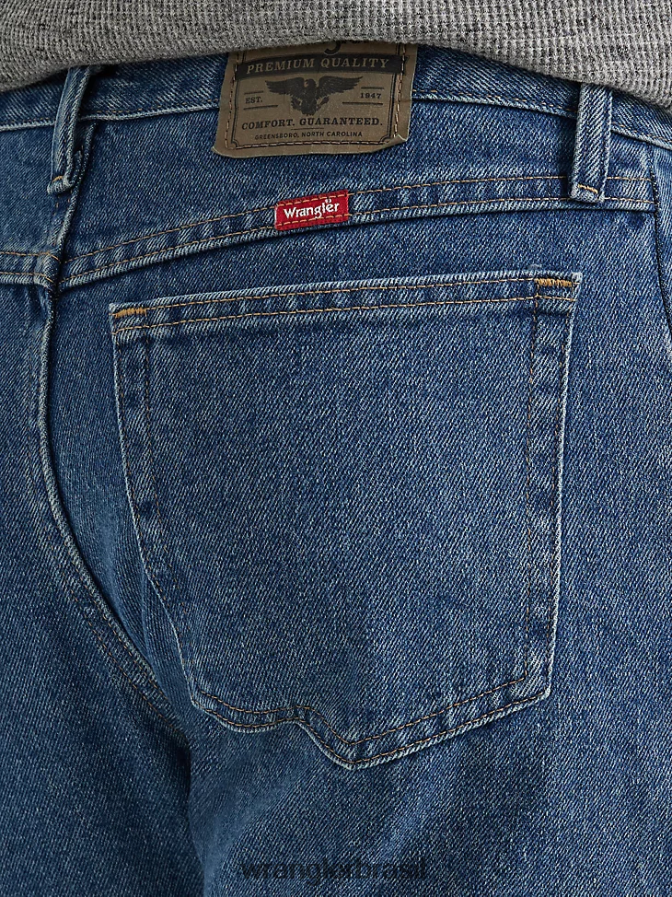 Wrangler calça jeans cinco estrelas premium denim regular fit lavagem de pedra escura (96501ds) homens roupas 00LN6N91