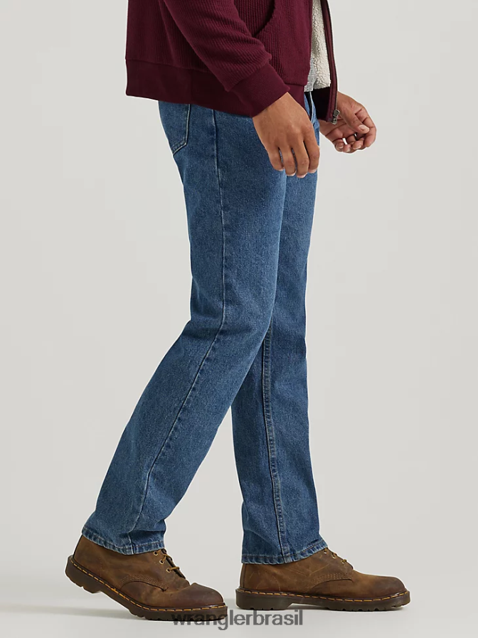 Wrangler calça jeans cinco estrelas premium denim regular fit lavagem de pedra escura (96501ds) homens roupas 00LN6N91