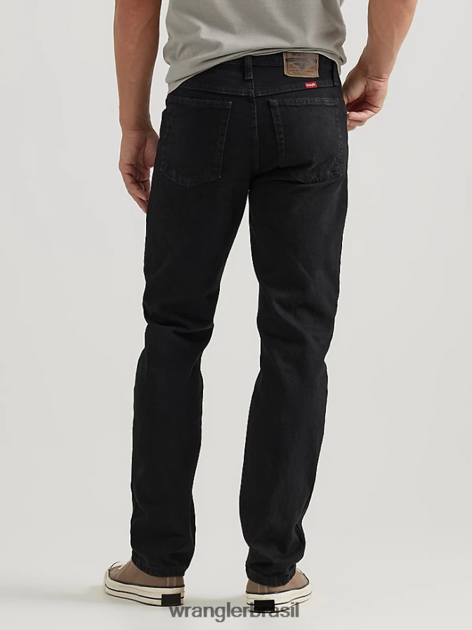 Wrangler calça jeans cinco estrelas premium denim regular fit negro de carvão (96501cb) homens roupas 00LN6N92