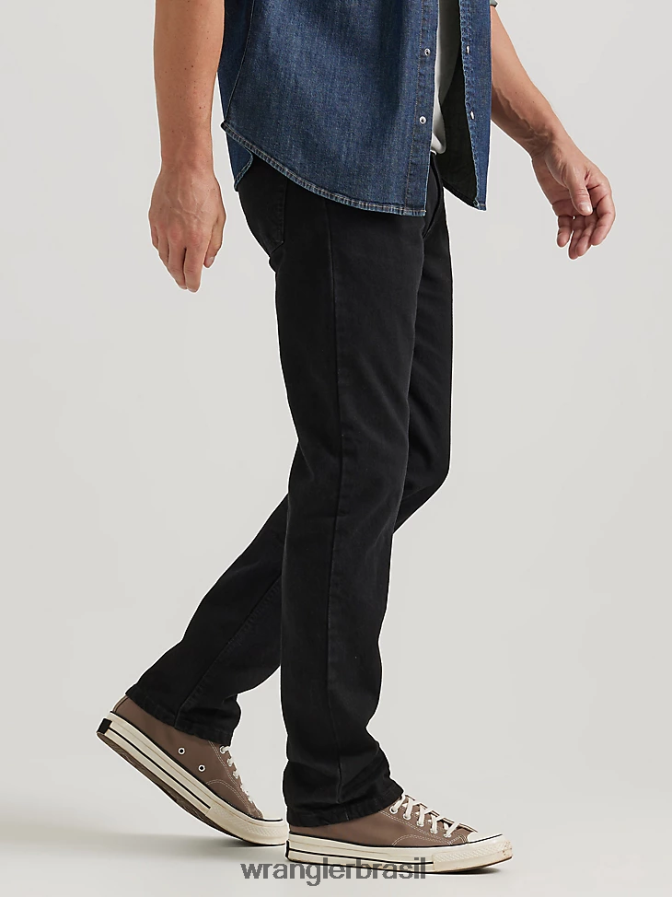Wrangler calça jeans cinco estrelas premium denim regular fit negro de carvão (96501cb) homens roupas 00LN6N92