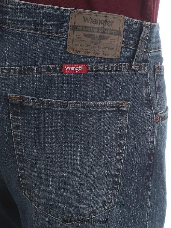 Wrangler calça jeans cinco estrelas premium performance series regular fit cascalho (96cfvgv) homens roupas 00LN6N71