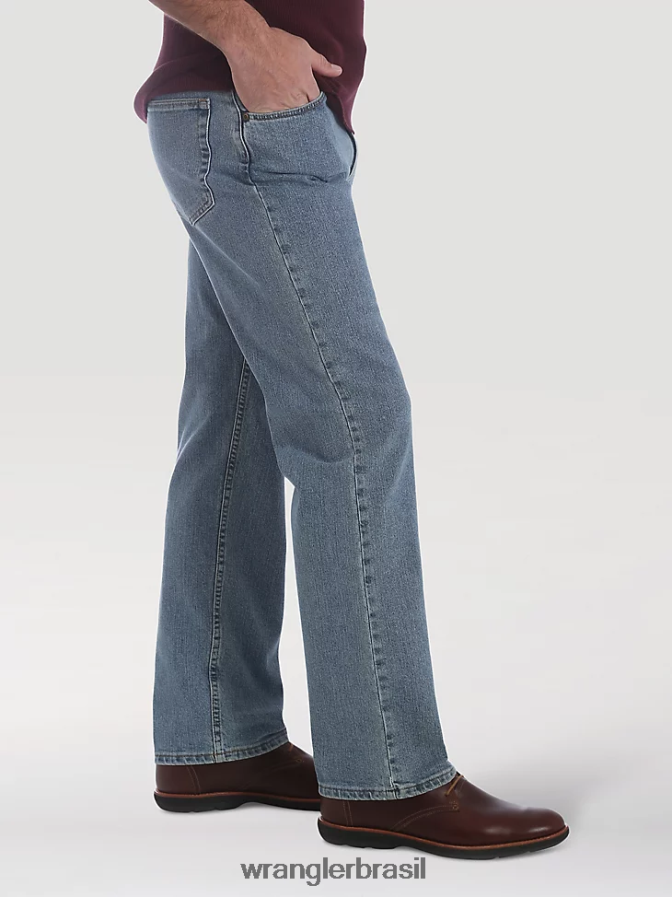 Wrangler calça jeans cinco estrelas premium performance series regular fit lavagem clara (96cfvlw) homens roupas 00LN6N69