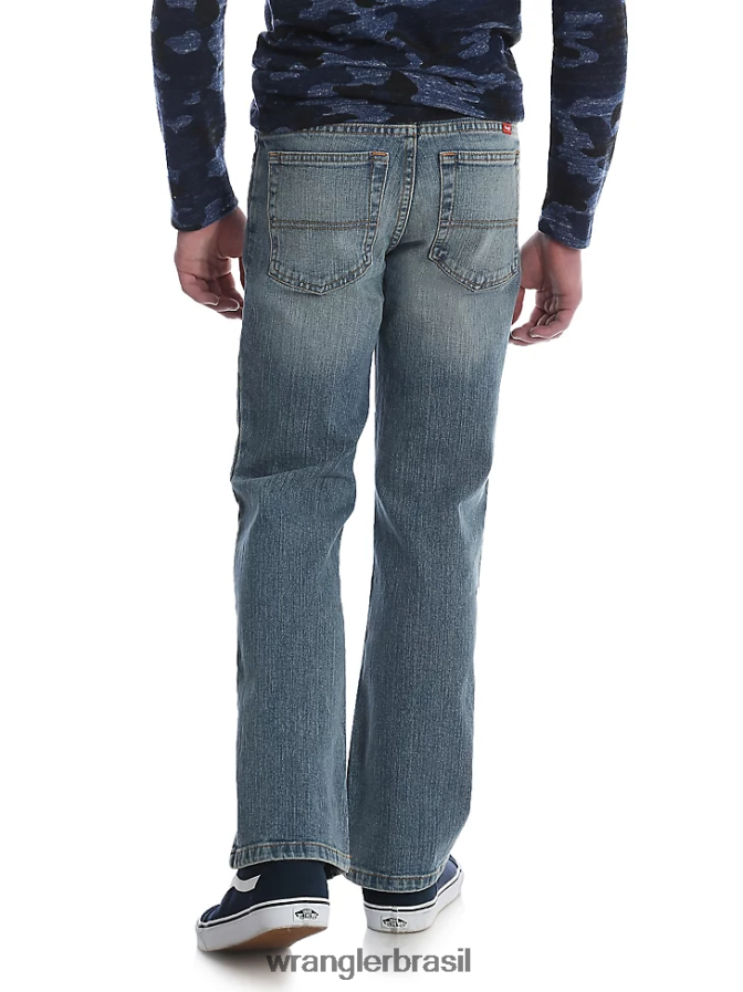 Wrangler calça jeans clássica stretch bootcut cinco estrelas jeans claro (6brlwsw) Rapazes roupas 00LN6N998