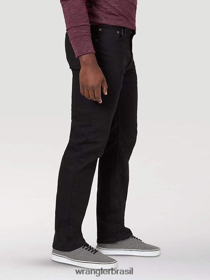 Wrangler calça jeans flex regular fit autêntica preto (10zm100fb) homens roupas 00LN6N129