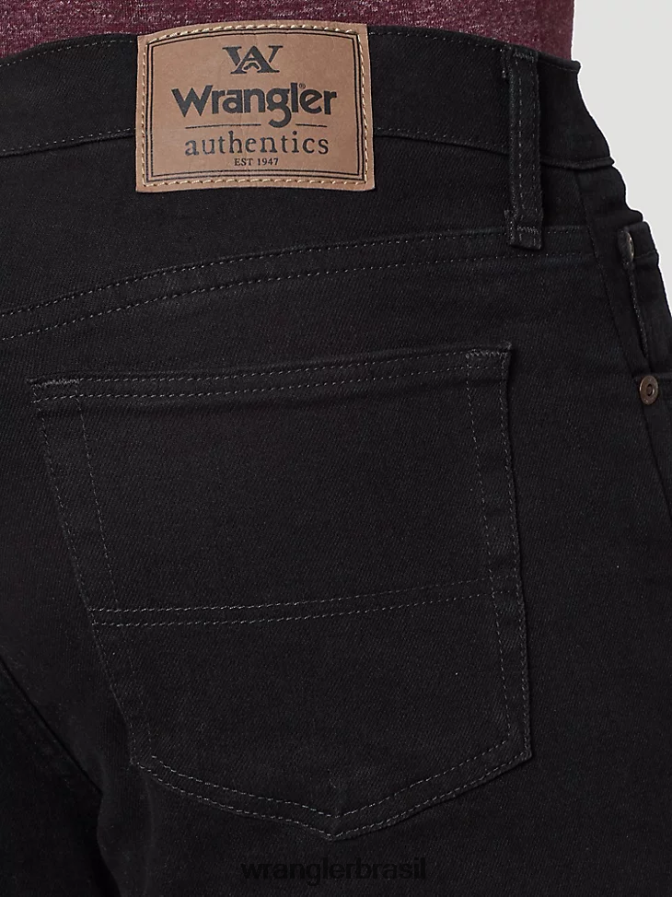 Wrangler calça jeans flex regular fit autêntica preto (10zm100fb) homens roupas 00LN6N129