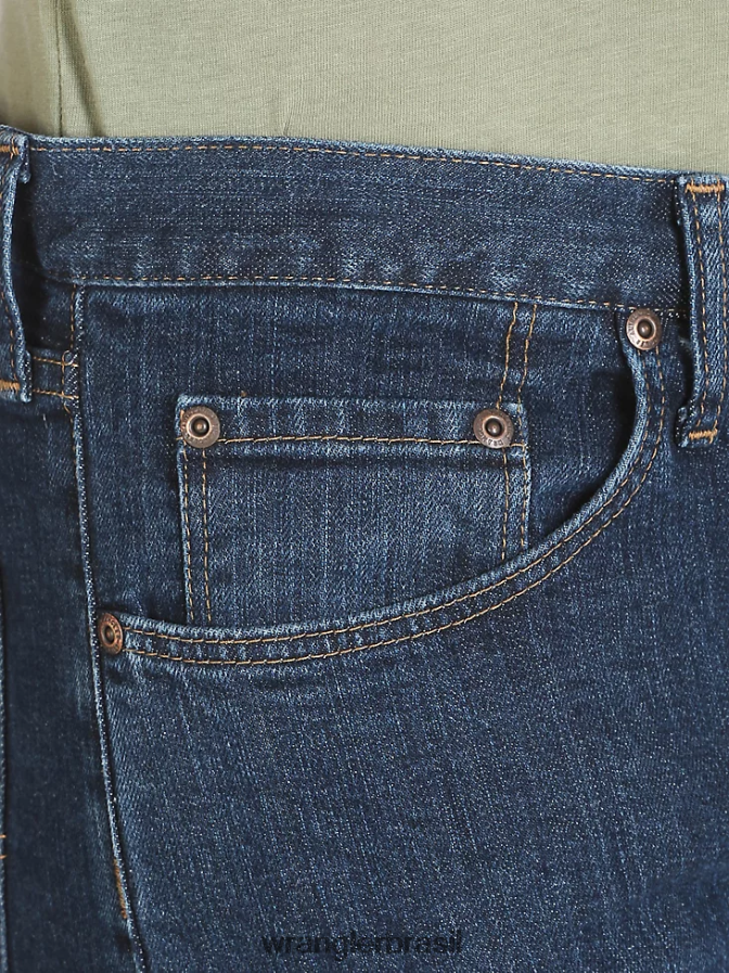 Wrangler calça jeans flex regular fit autêntica índigo escuro (10zm100id) homens roupas 00LN6N126