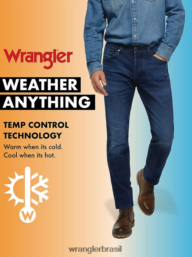 Wrangler calça jeans flex weather qualquer coisa slim fit reta bronco (mgw88bo) homens roupas 00LN6N178