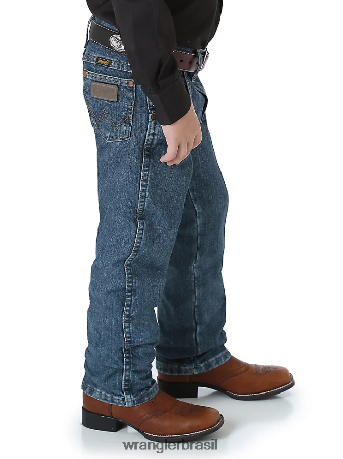 Wrangler calça jeans original com corte cowboy desgaste sutil (13mwjsw) Rapazes roupas 00LN6N950