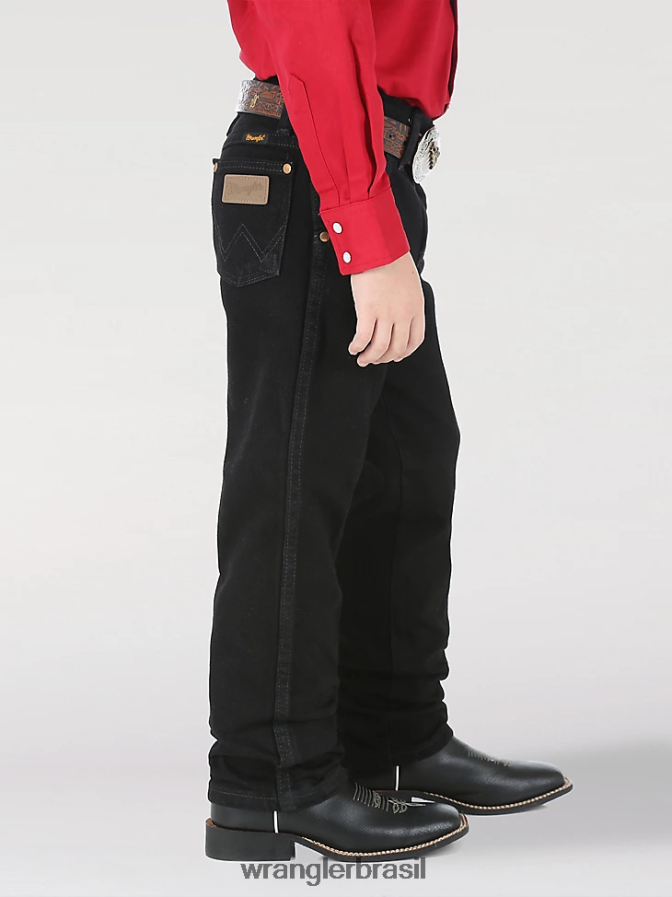 Wrangler calça jeans original com corte cowboy preto tingido demais (13mwbbk) Rapazes roupas 00LN6N934