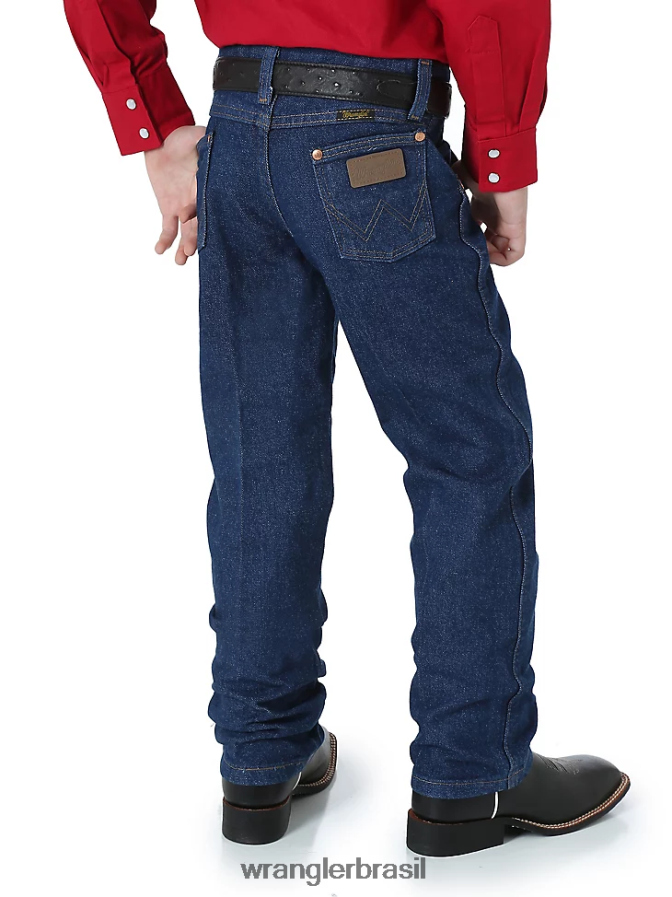 Wrangler calça jeans original com corte cowboy índigo pré-lavado (13mwzbp) Rapazes roupas 00LN6N935