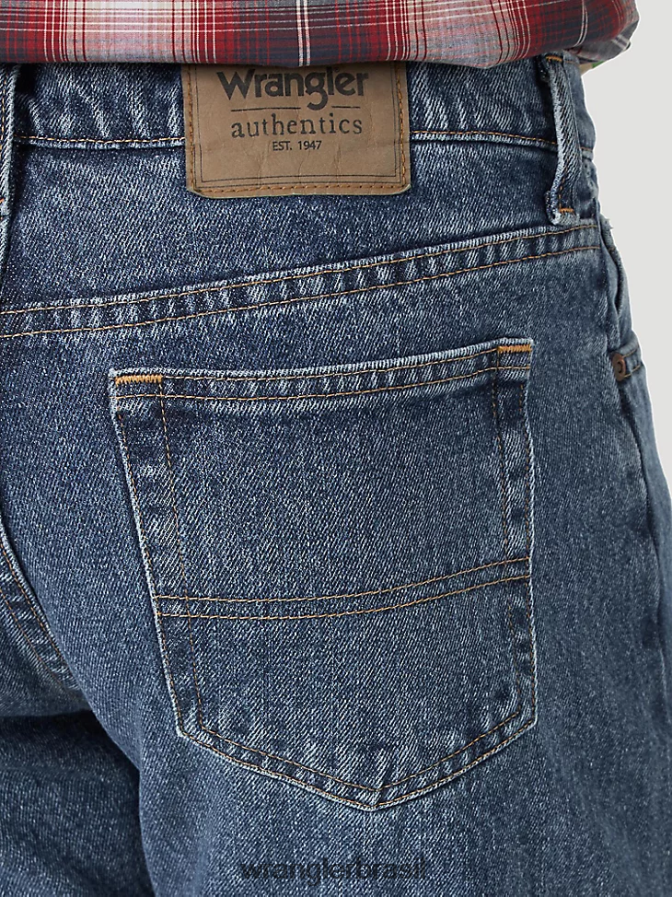 Wrangler calça jeans regular fit autêntica azul vintage (10zm100vg) homens roupas 00LN6N152