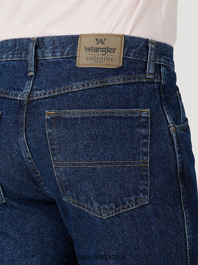 Wrangler calça jeans regular fit autêntica enxágue escuro (10zm100rd) homens roupas 00LN6N151