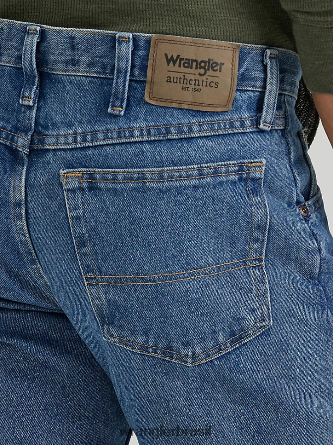 Wrangler calça jeans regular fit autêntica lavagem de pedra escura (10zm100sw) homens roupas 00LN6N153