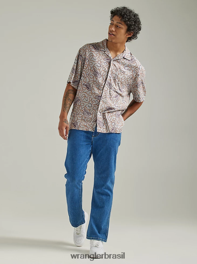 Wrangler calça jeans regular fit autêntica preto (10zm100bk) homens roupas 00LN6N147