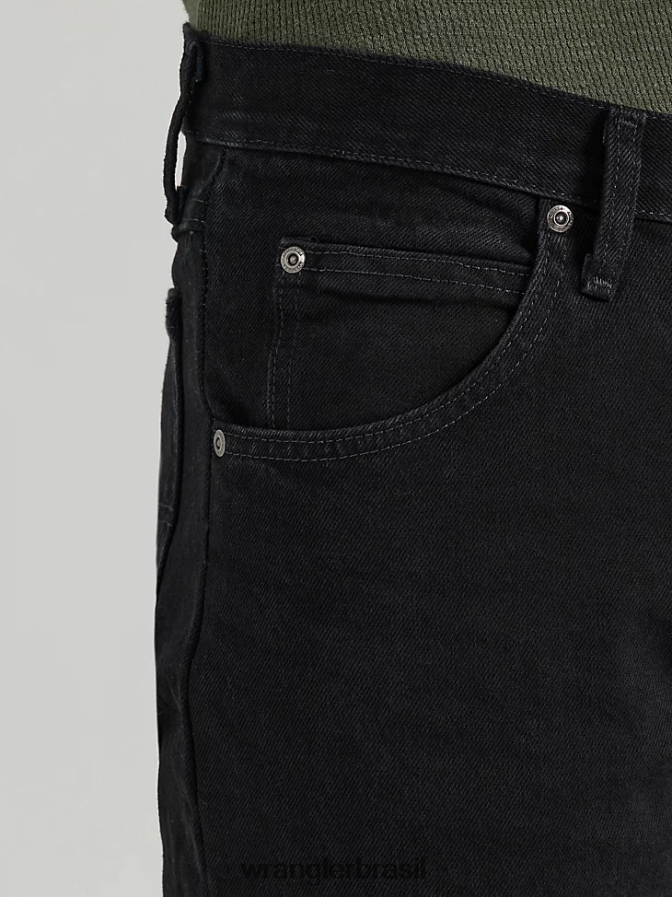 Wrangler calça jeans regular fit autêntica preto (10zm100bk) homens roupas 00LN6N147