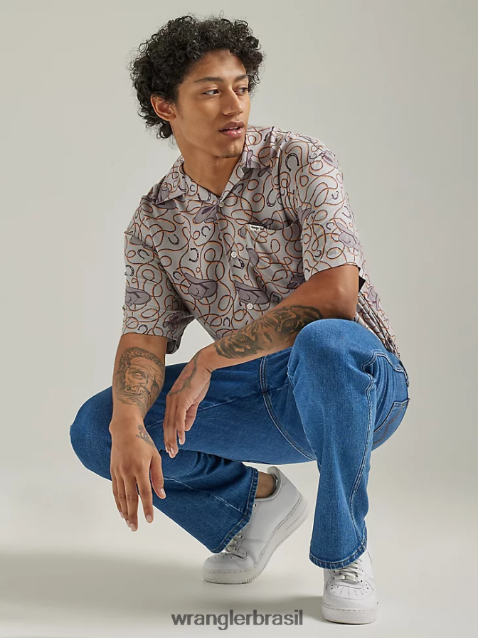 Wrangler calça jeans regular fit autêntica preto (10zm100bk) homens roupas 00LN6N147