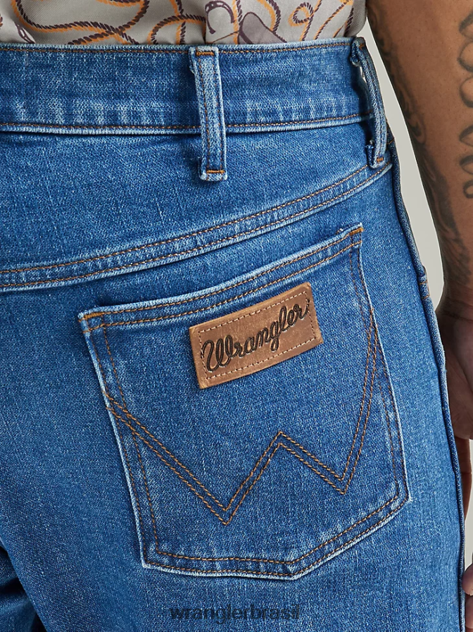 Wrangler calça jeans regular fit autêntica preto (10zm100bk) homens roupas 00LN6N147