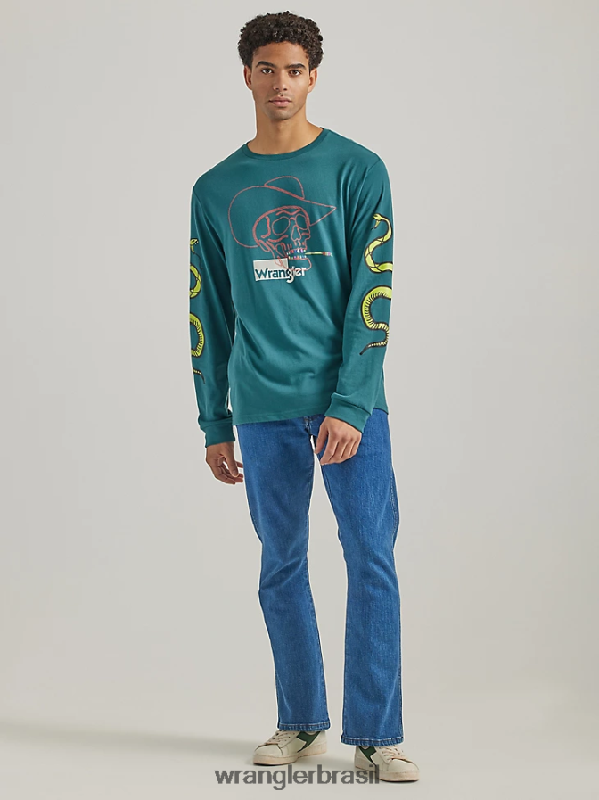 Wrangler calça jeans reta free to stretch antracite (112325353) homens roupas 00LN6N154