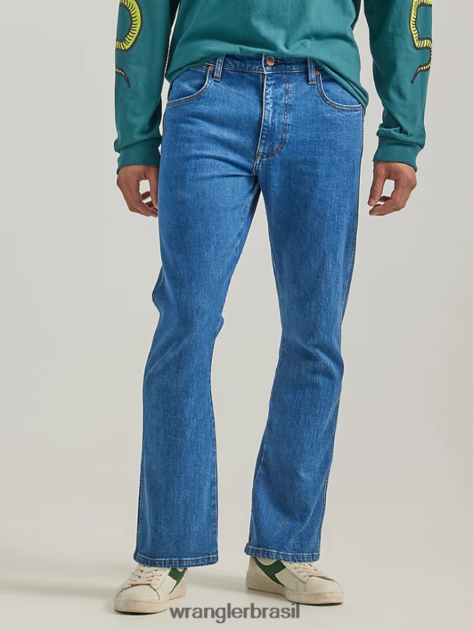 Wrangler calça jeans reta free to stretch antracite (112325353) homens roupas 00LN6N154