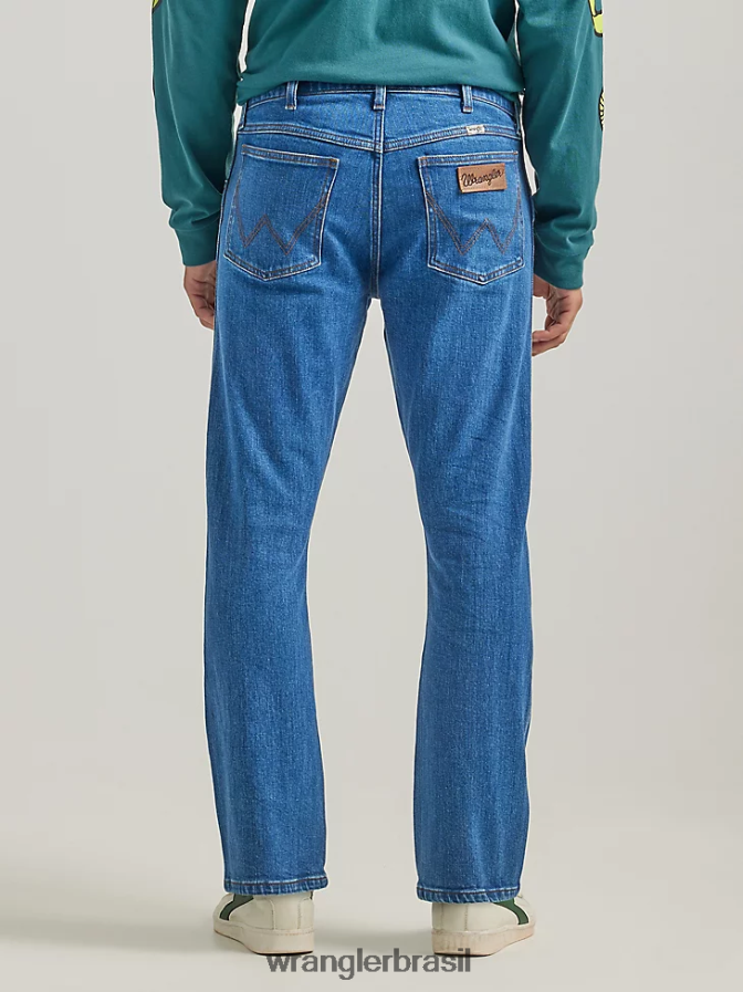 Wrangler calça jeans reta free to stretch antracite (112325353) homens roupas 00LN6N154