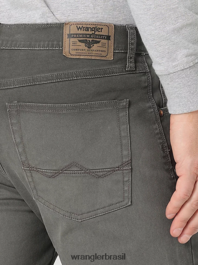 Wrangler calça jeans reta free to stretch antracite (112325353) homens roupas 00LN6N154