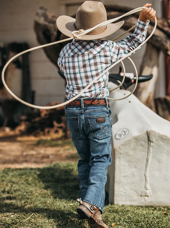 Wrangler calça jeans reta retrô slim ferris (112317818t) Rapazes roupas 00LN6N1061