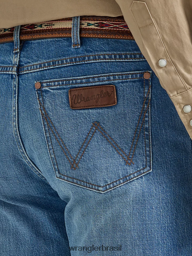 Wrangler calça jeans retrô slim fit com perna reta acres de diamante (112330336) homens roupas 00LN6N28