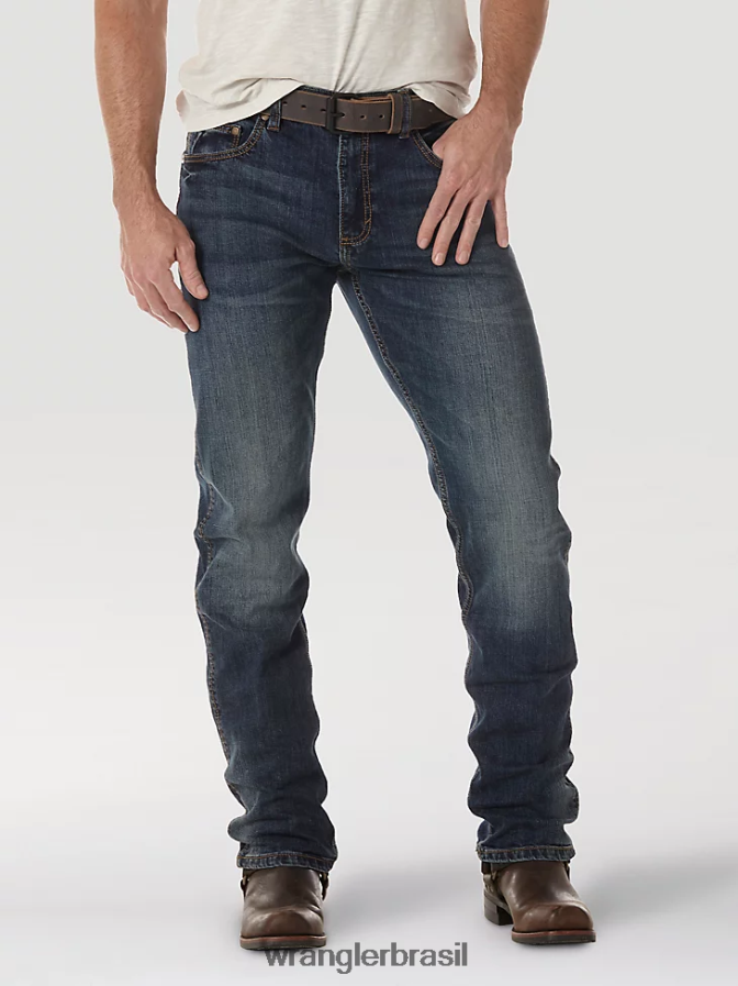 Wrangler calça jeans retrô slim fit com perna reta bozeman (wlt88bz) homens roupas 00LN6N27