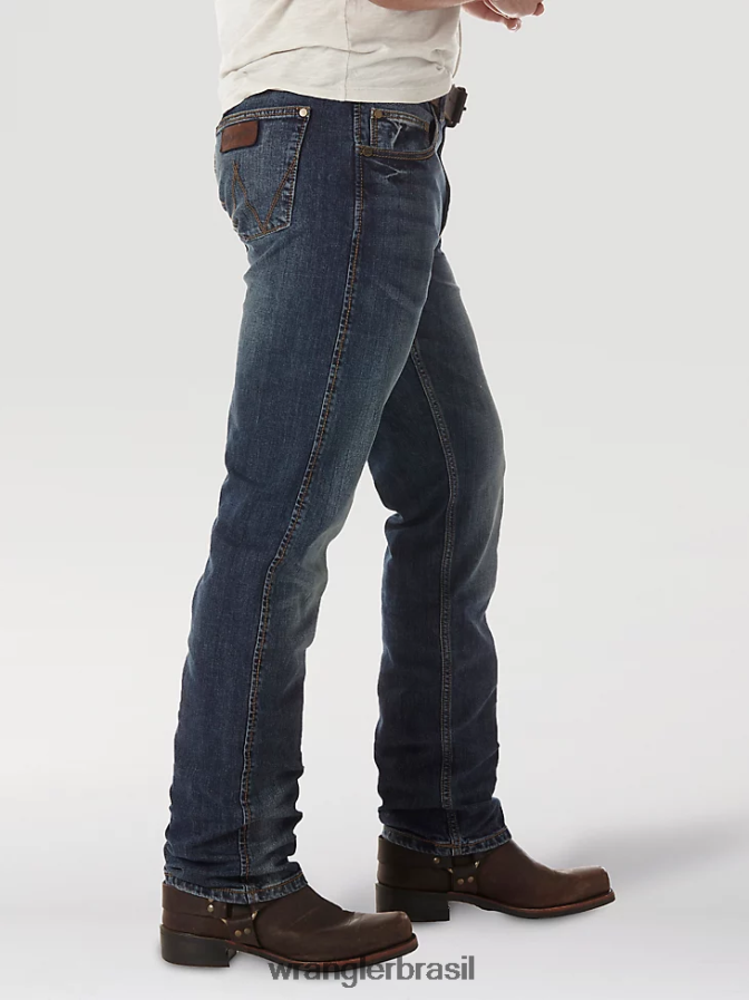 Wrangler calça jeans retrô slim fit com perna reta bozeman (wlt88bz) homens roupas 00LN6N27