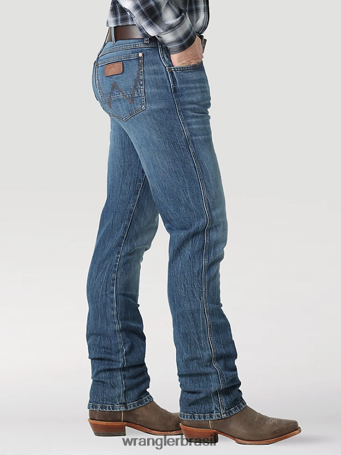 Wrangler calça jeans retrô slim fit com perna reta serragem (112322491) homens roupas 00LN6N37