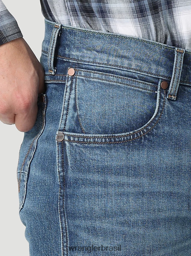 Wrangler calça jeans retrô slim fit com perna reta serragem (112322491) homens roupas 00LN6N37