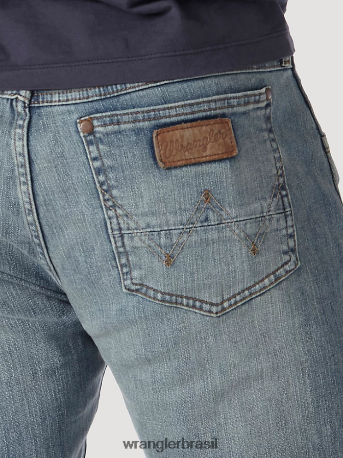 Wrangler calça jeans retrô slim fit lavagem br (77mwzbr) homens roupas 00LN6N8