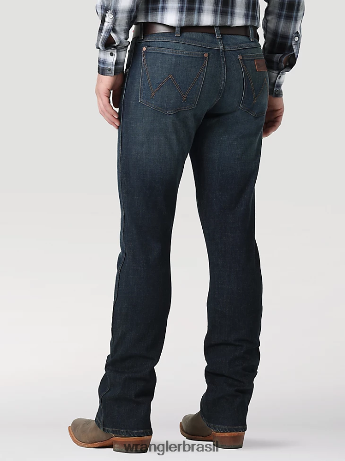 Wrangler calça jeans retrô slim fit madeira (112323402) homens roupas 00LN6N10