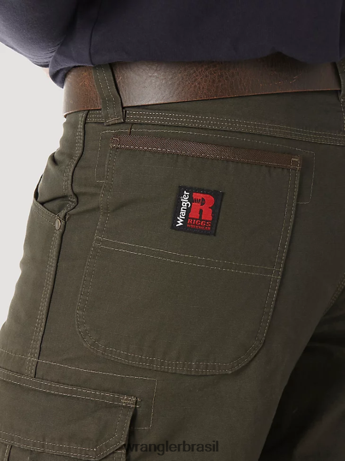 Wrangler calça riggs workwear forrada com ripstop ranger loden (3w065ld) homens roupas 00LN6N680