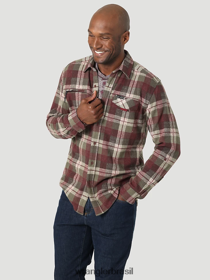 Wrangler camisa atg by brisa riacho cereja (112331239) homens roupas 00LN6N639