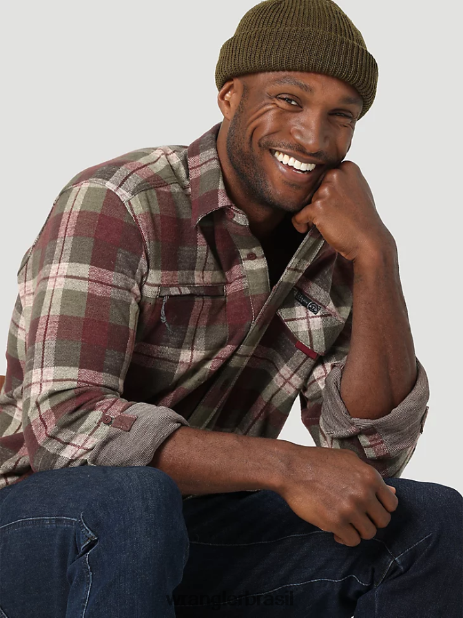 Wrangler camisa atg by brisa riacho cereja (112331239) homens roupas 00LN6N639