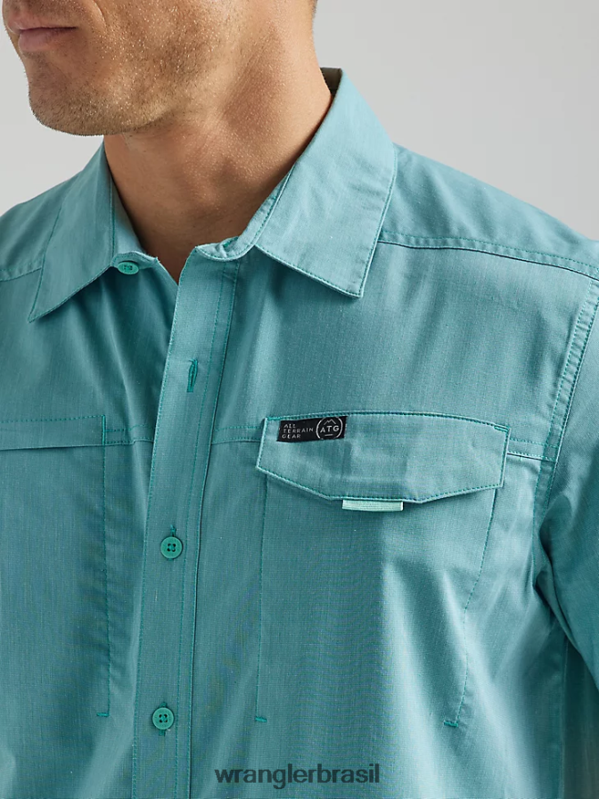 Wrangler camisa atg com bolso e zíper assimétrico maré (112331236) homens roupas 00LN6N640